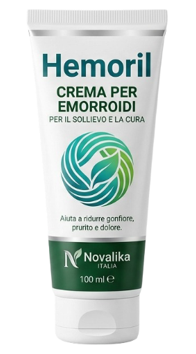 Confezione della linea Hemoril di Novalika: crema e gel